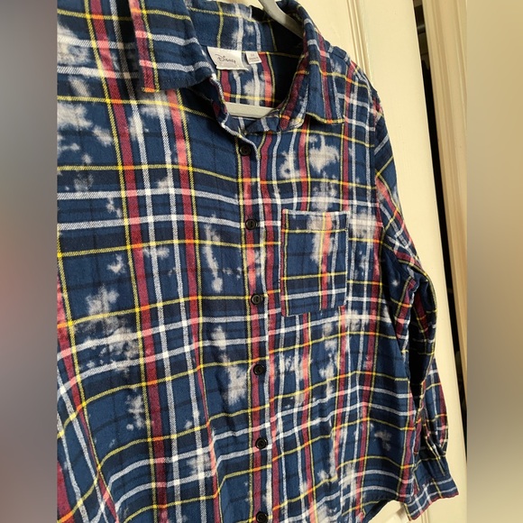 Winnie the Pooh plaid distressed button up size small - Picture 6 of 7
